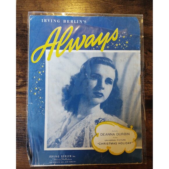 Irving Berlin Always Deanna Durbin Christmas Holiday Film 1944 Sheet - Picture 1 of 2